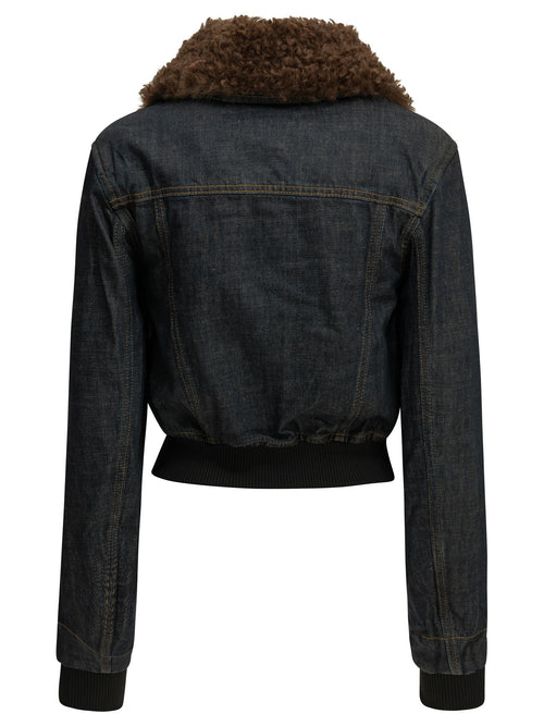 Ganni Flamed denim jacket - Blue