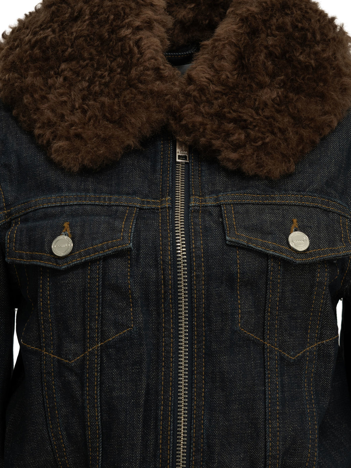 Ganni Flamed denim jacket - Blue