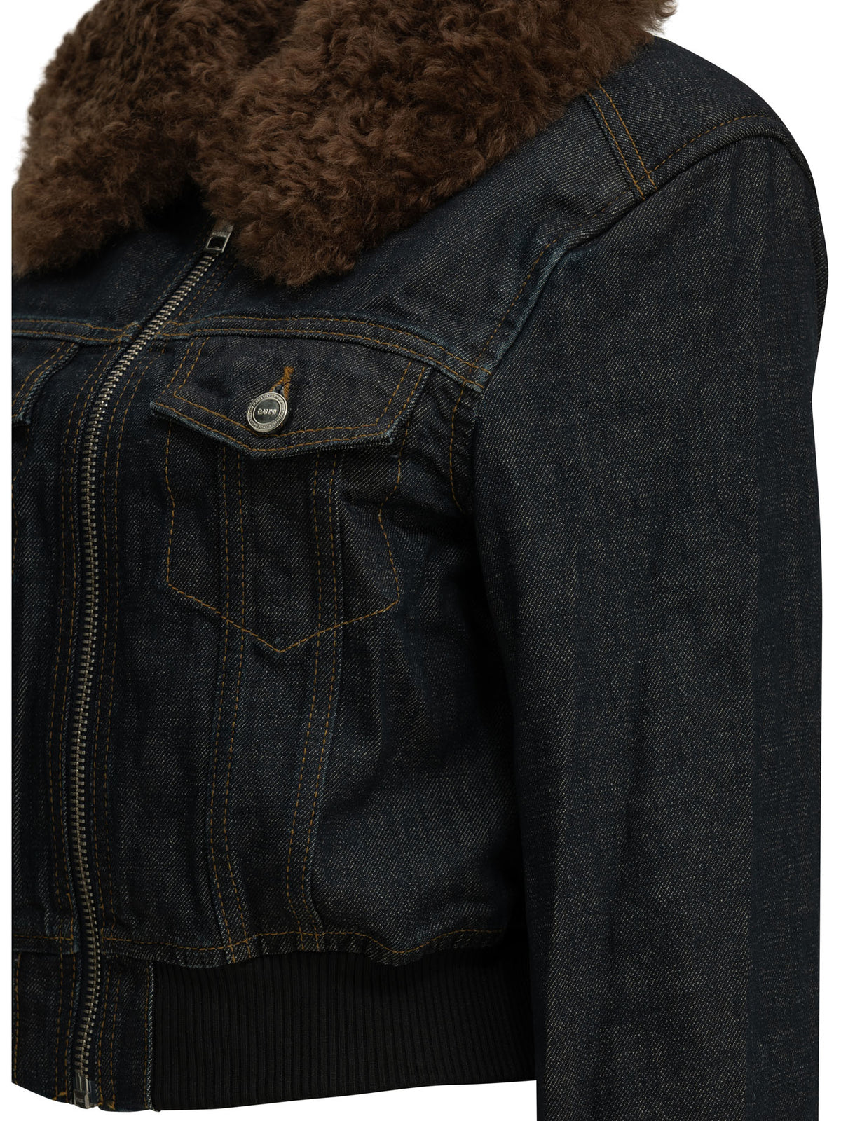Ganni Flamed denim jacket - Blue