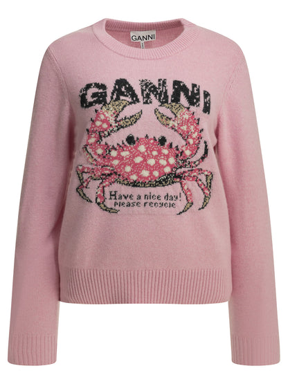 Ganni "Crab" Crewneck sweater - Pink