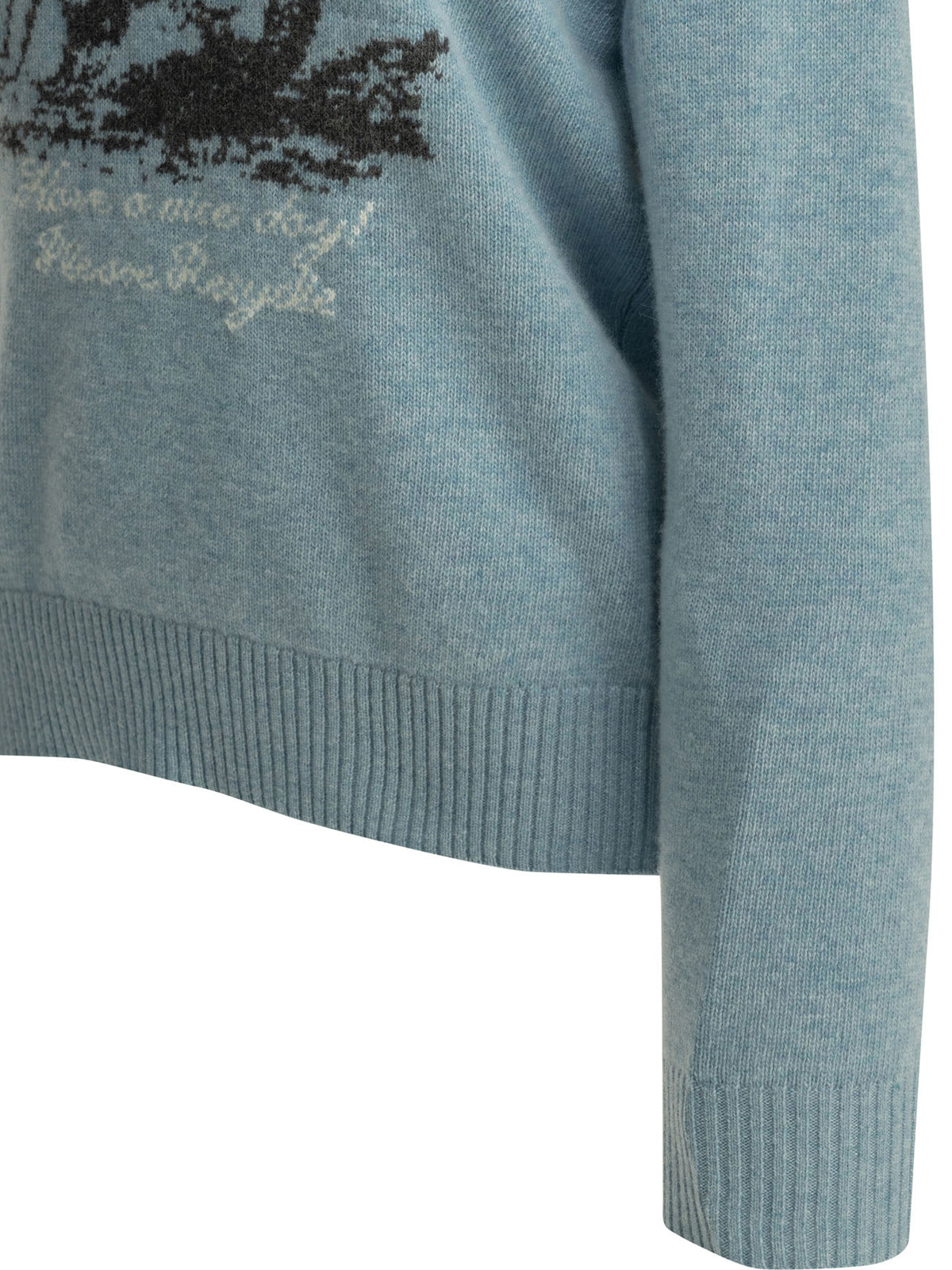 Ganni "Mermaid" Crew-neck sweater - Light Blue