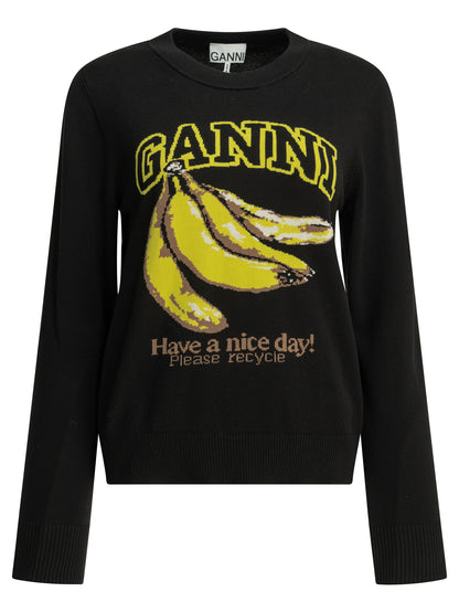 Ganni "Banana" Round neck sweater - Black