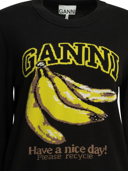 Ganni "Banana" Round neck sweater - Black