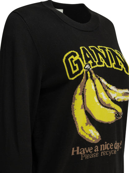 Ganni "Banana" Round neck sweater - Black