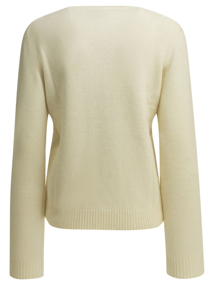 Ganni "Horses" Crew-Neck Sweater - White