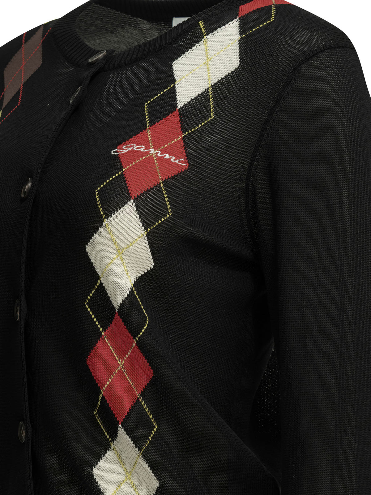 Ganni "Argyle" Cardigan - Black