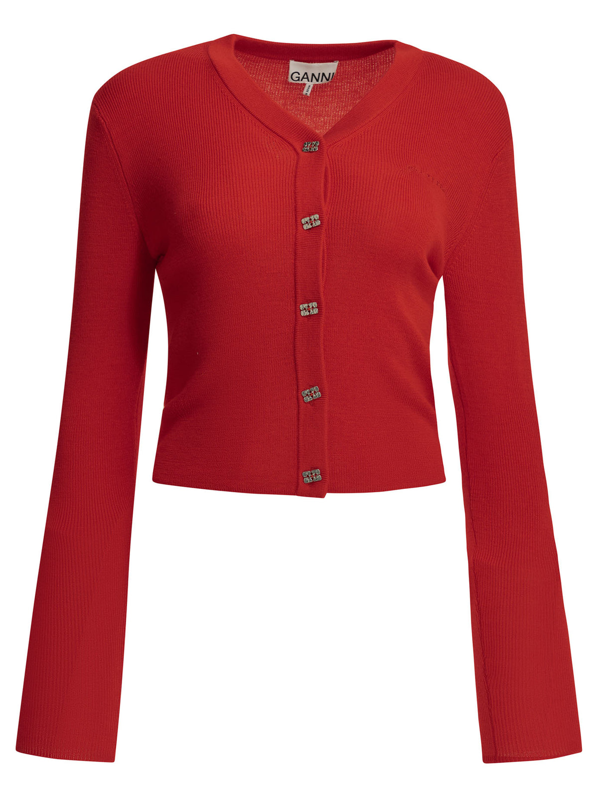 Ganni Merino wool cardigan - Red