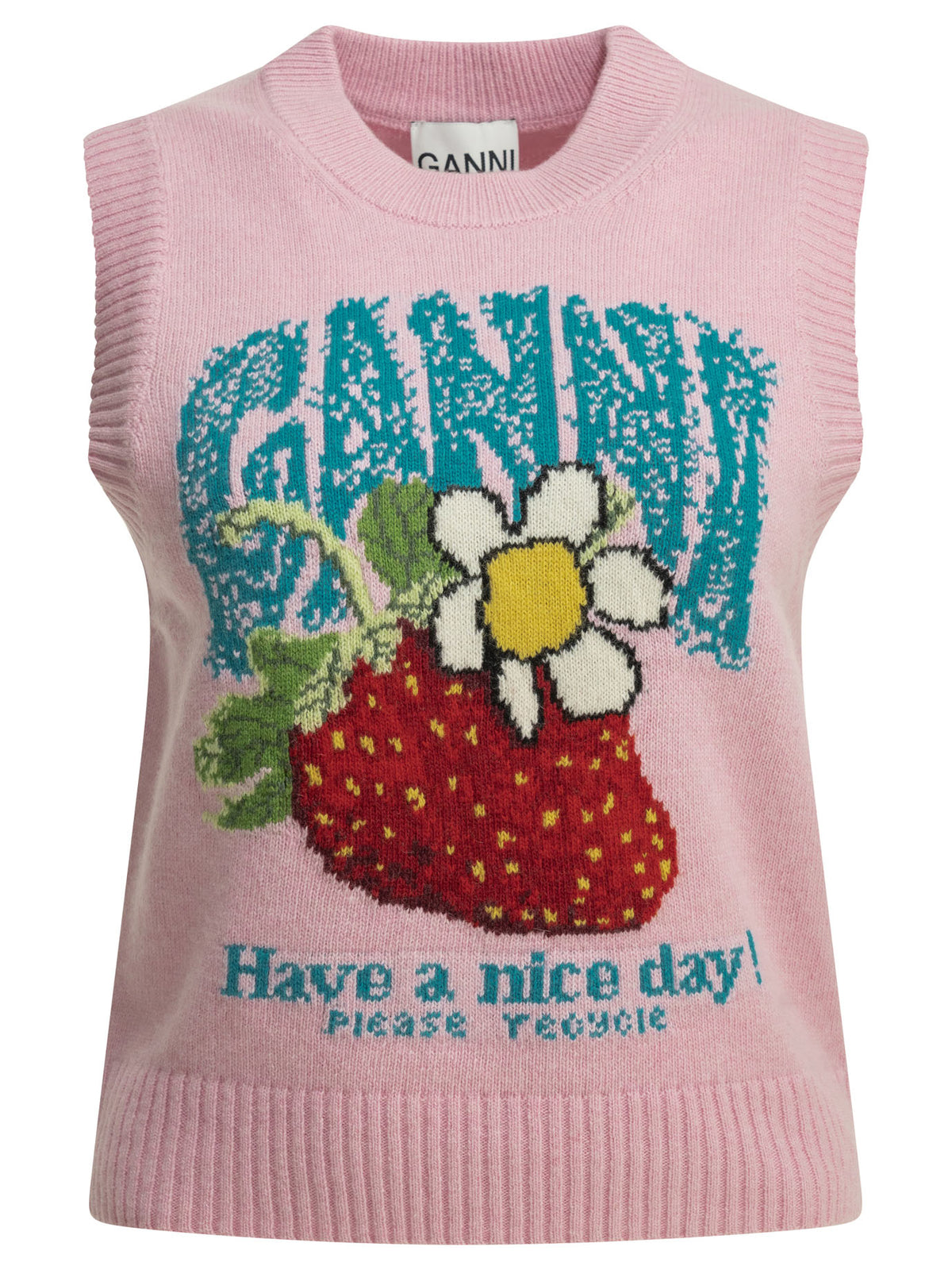 Ganni "Strawberry" vest - Pink