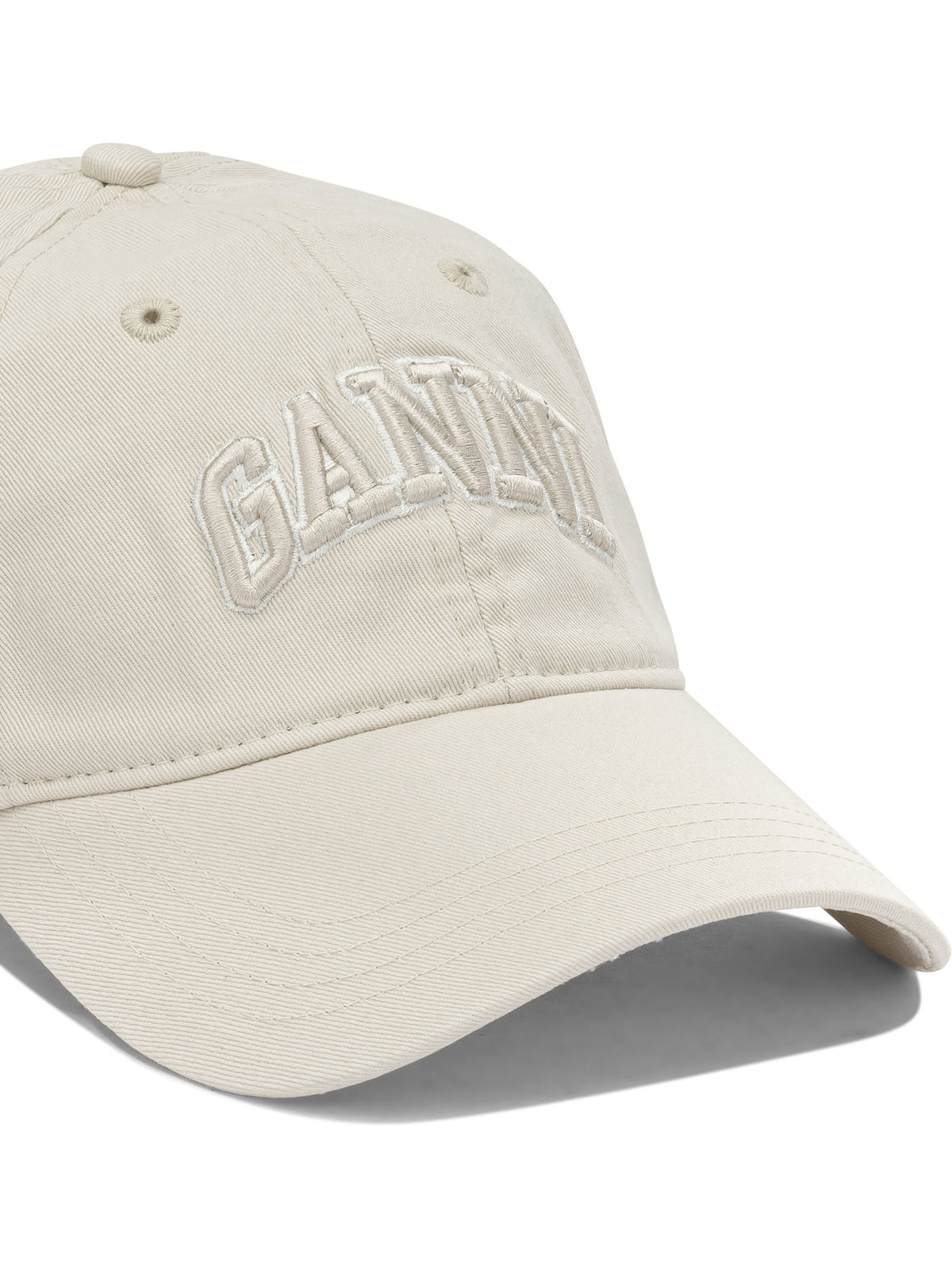 Ganni Baseball cap with logo - White