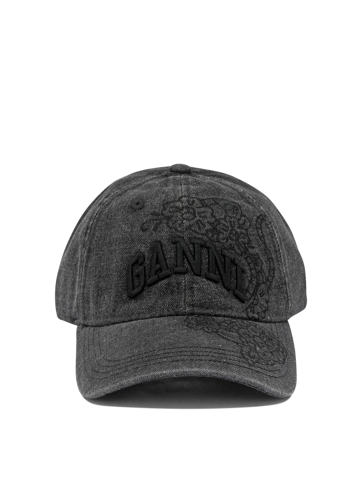 Ganni Denim baseball cap - Black