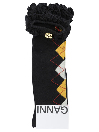Ganni "Argyle" Classic socks - Black