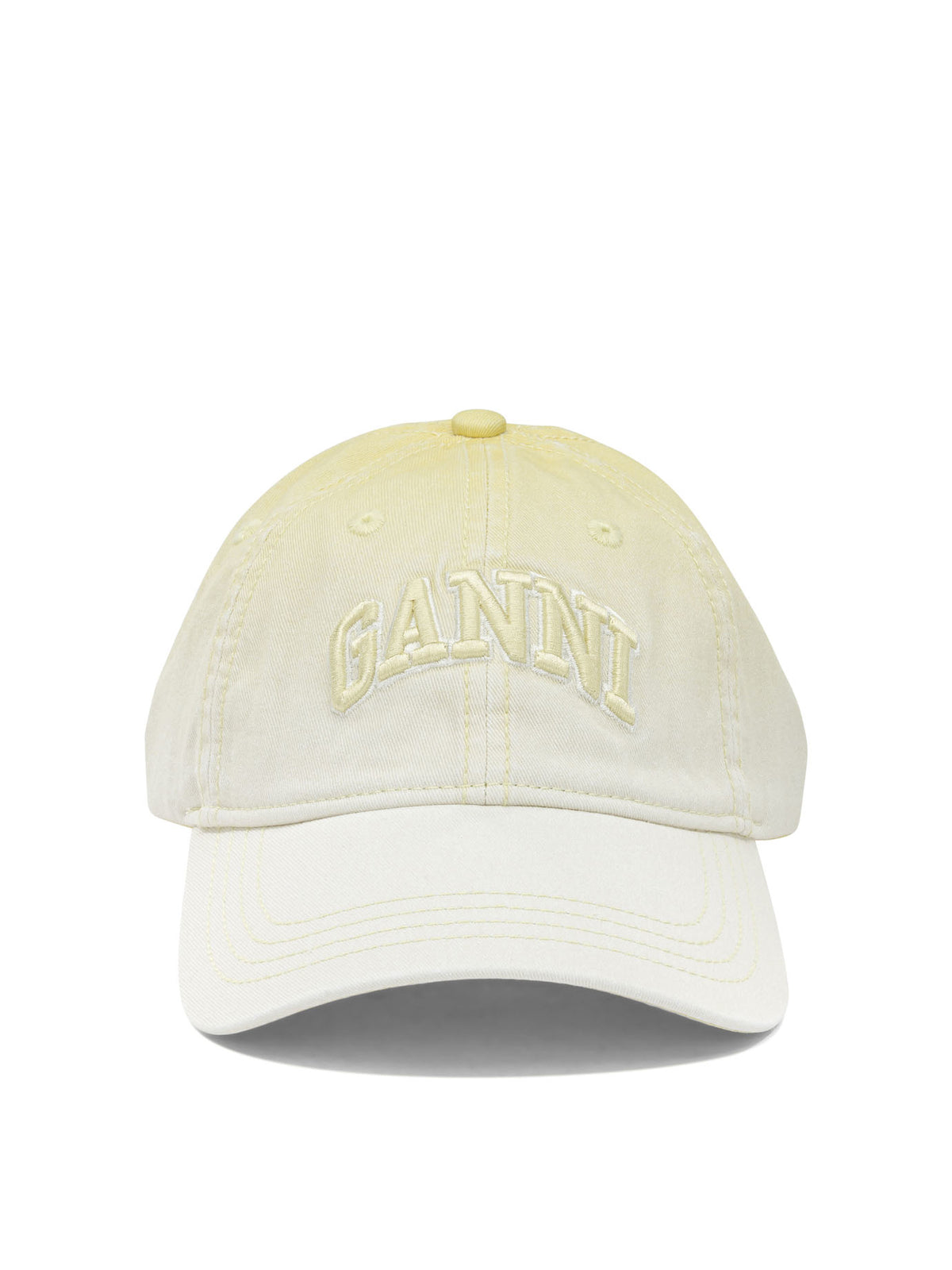 Ganni Baseball cap with logo - Yellow