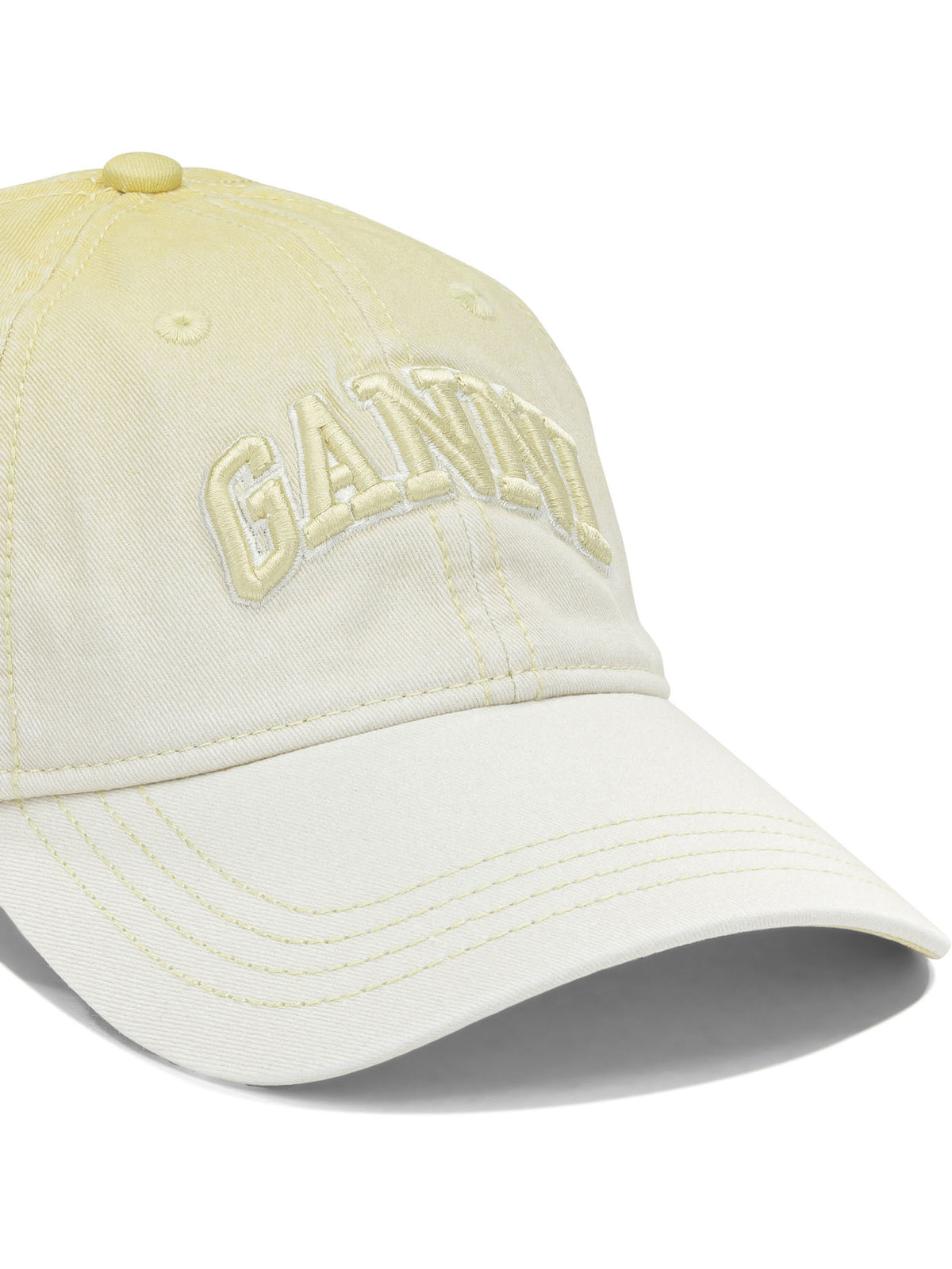 Ganni Baseball cap with logo - Yellow