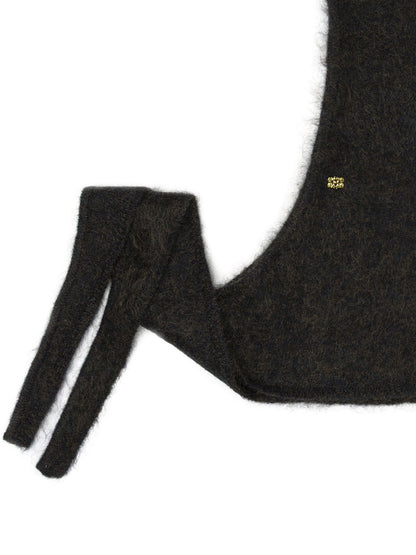 Ganni Mohair balaclava - Brown