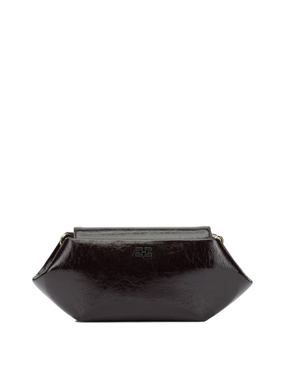 Ganni "Bou East/West Shine" Shoulder Bag - Brown