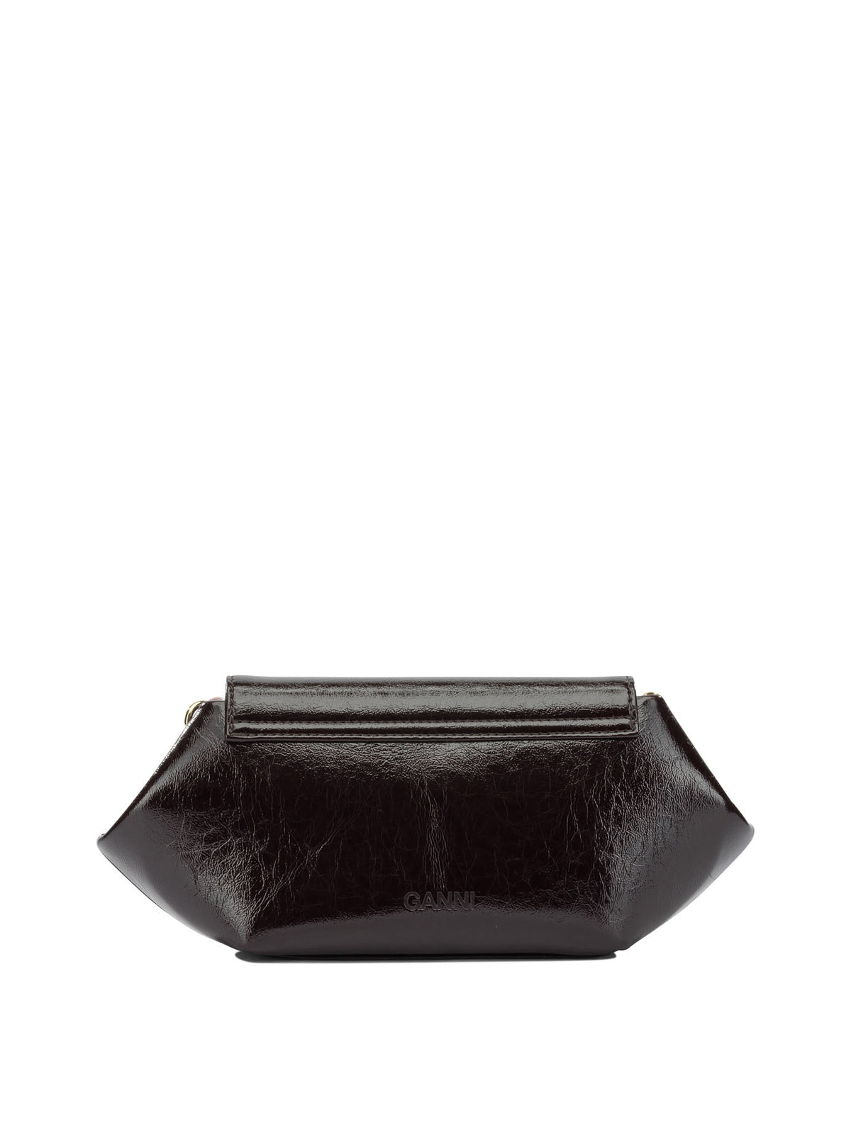 Ganni "Bou East/West Shine" Shoulder Bag - Brown