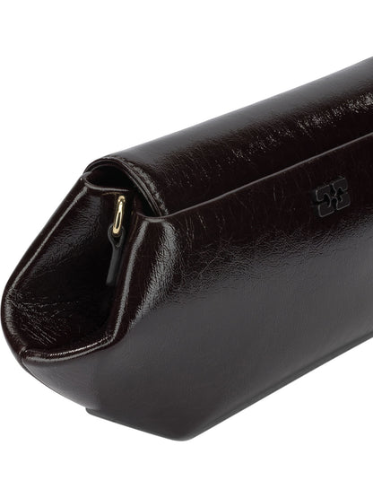 Ganni "Bou East/West Shine" Shoulder Bag - Brown