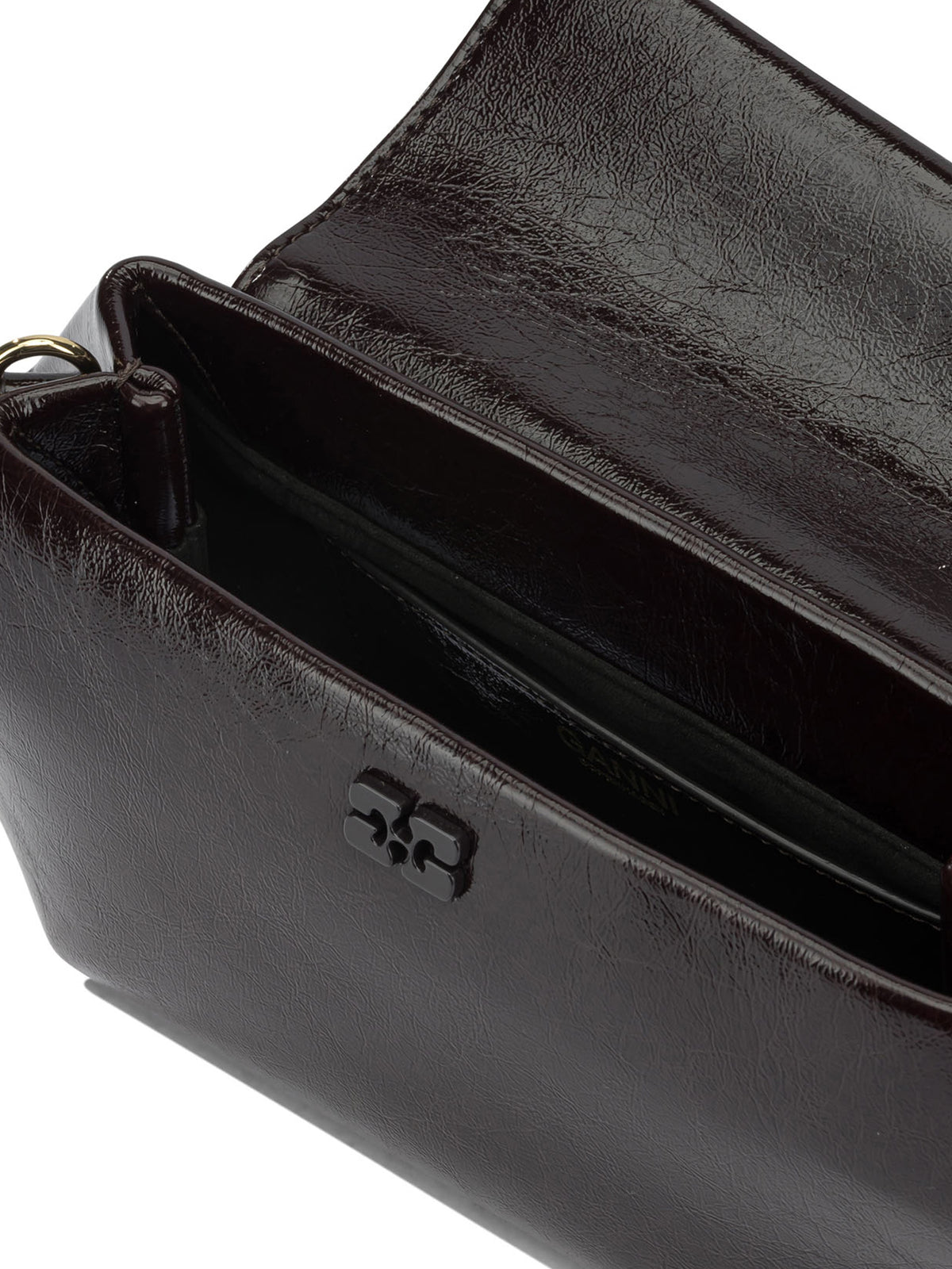Ganni "Bou East/West Shine" Shoulder Bag - Brown