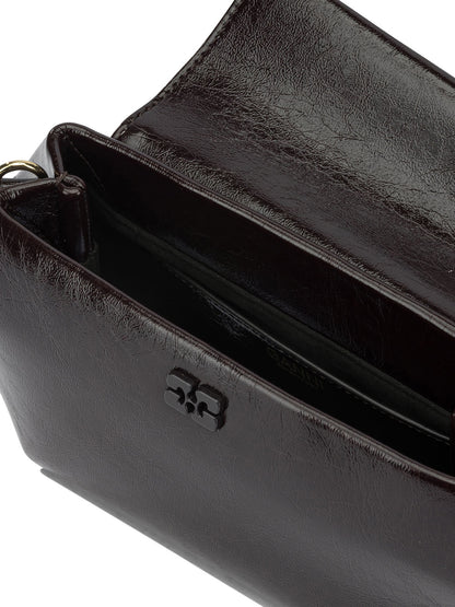 Ganni "Bou East/West Shine" Shoulder Bag - Brown