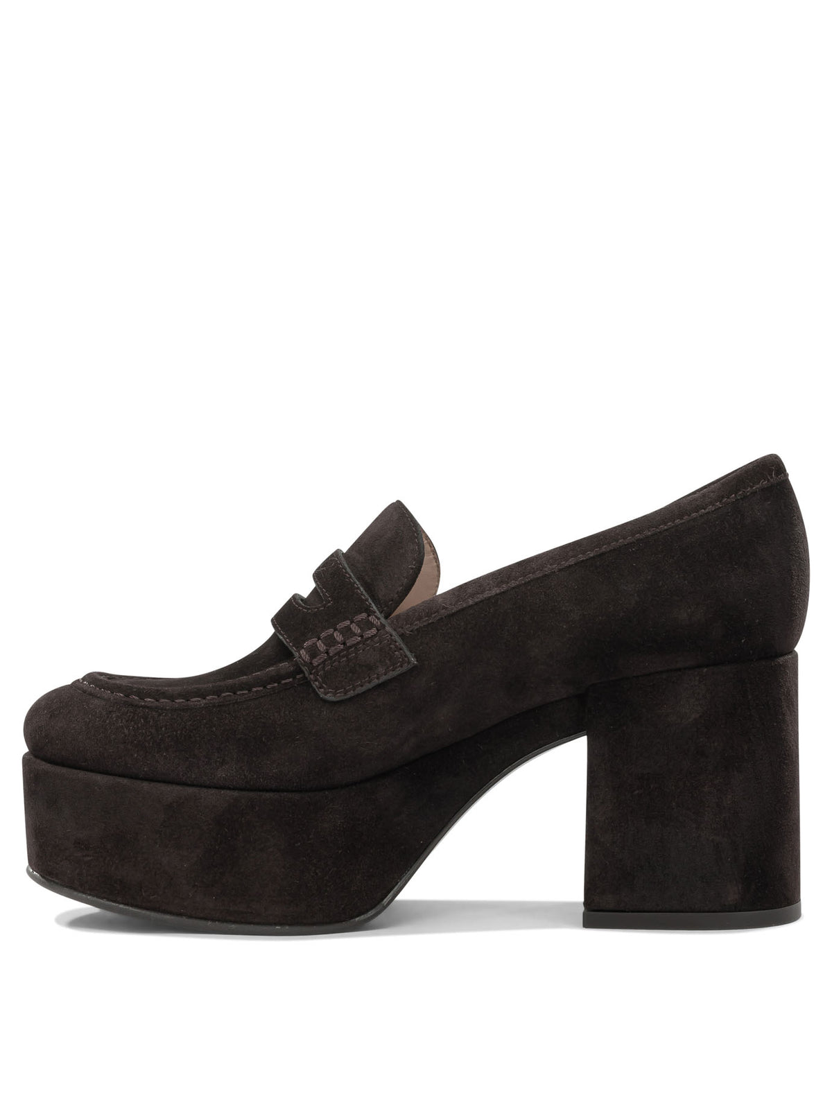 Gianvito Rossi "Jenna 75MM" Heeled Loafers - Brown