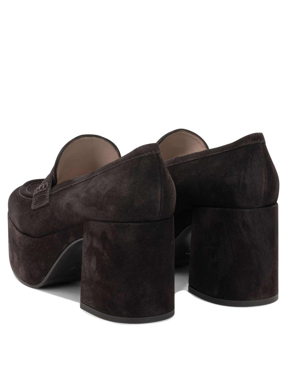 Gianvito Rossi "Jenna 75MM" Heeled Loafers - Brown