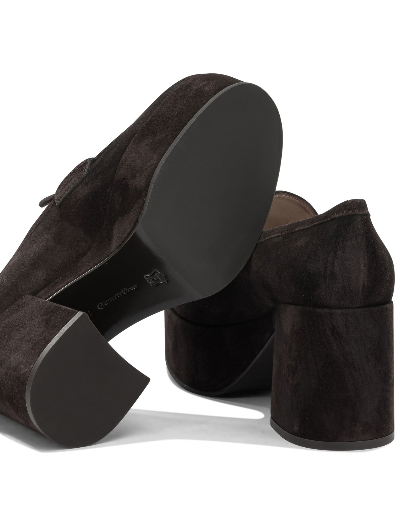 Gianvito Rossi "Jenna 75MM" Heeled Loafers - Brown
