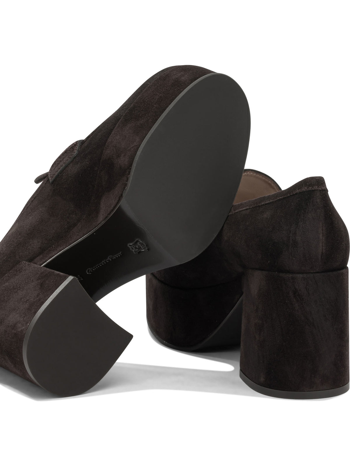 Gianvito Rossi "Jenna 75MM" Heeled Loafers - Brown