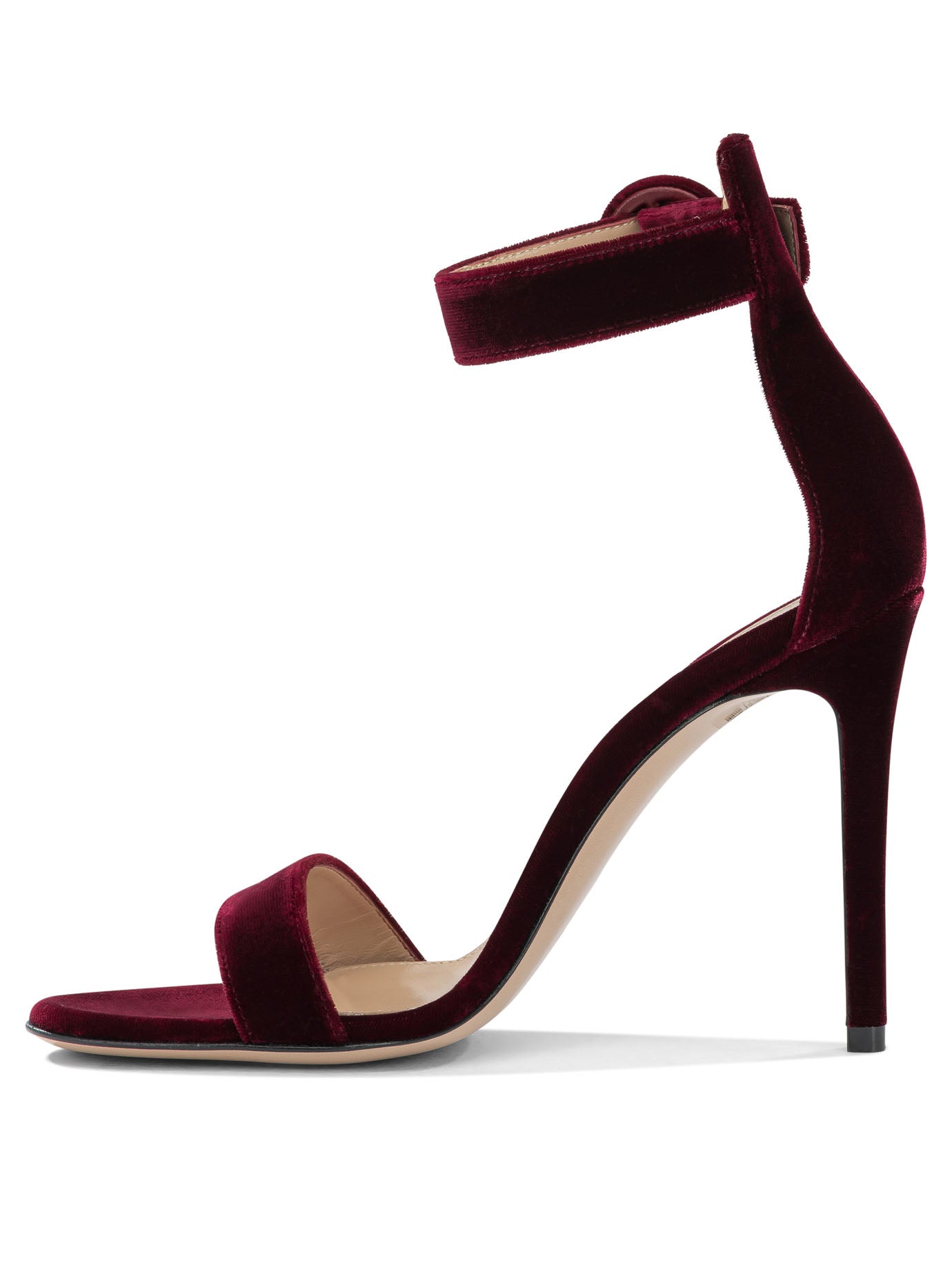 Gianvito Rossi "Portofino 105MM" Heeled Sandals - Bordeaux
