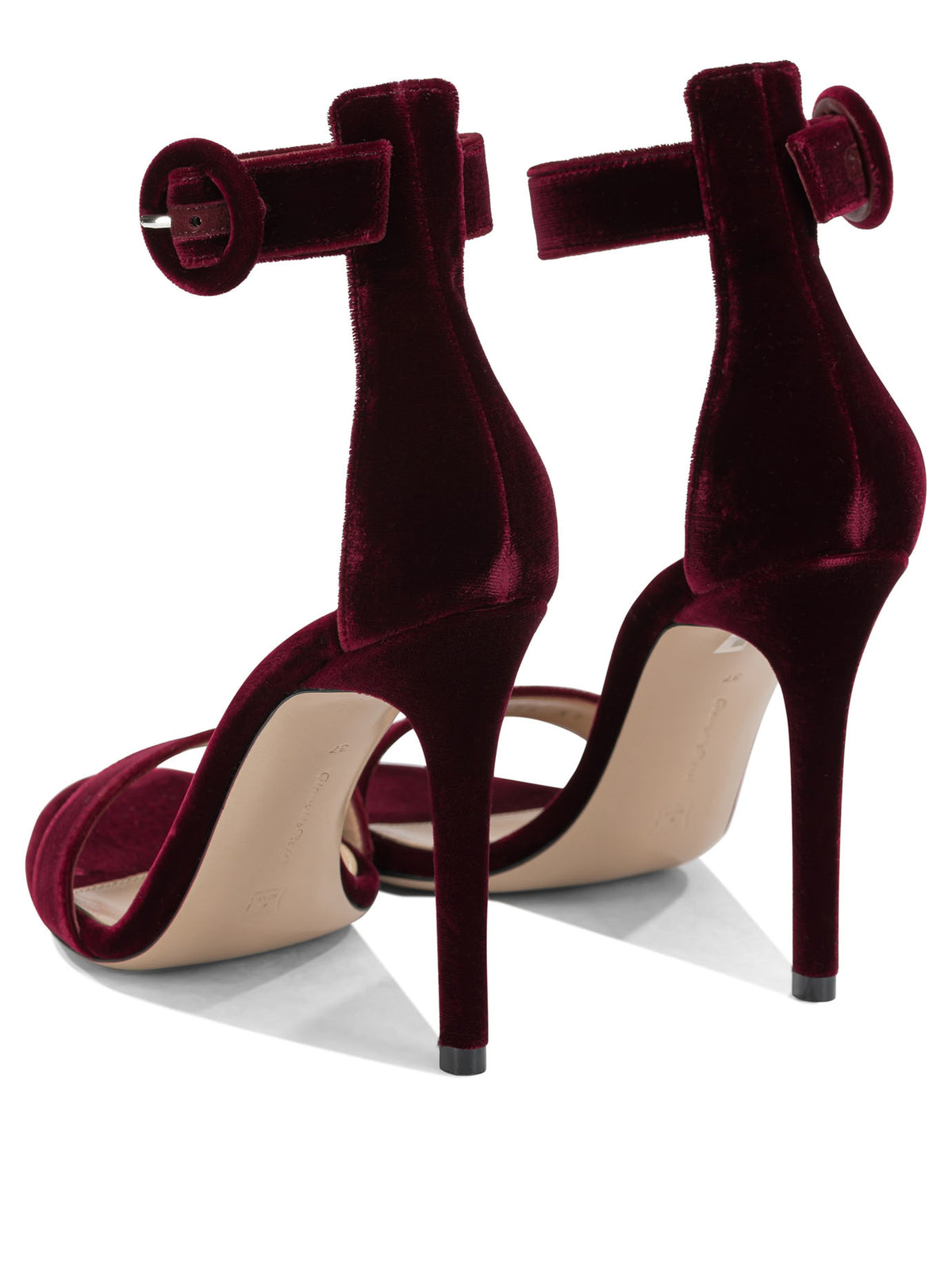 Gianvito Rossi "Portofino 105MM" Heeled Sandals - Bordeaux