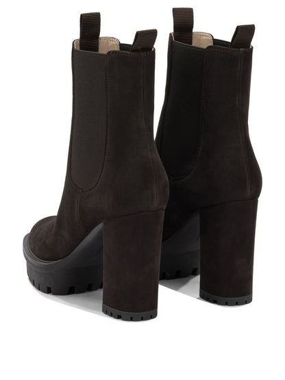 Gianvito Rossi "Barry 100MM" Pull-On Ankle Boots - Brown