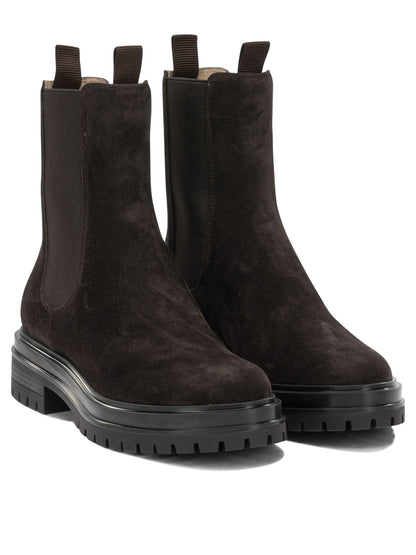 Gianvito Rossi "Chester" Pull-On Ankle Boots - Brown