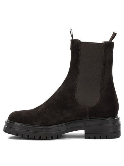Gianvito Rossi "Chester" Pull-On Ankle Boots - Brown
