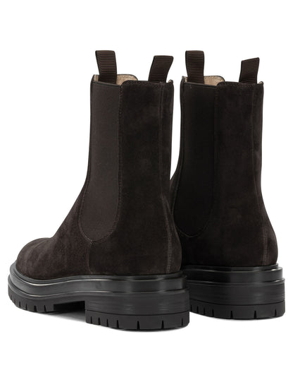 Gianvito Rossi "Chester" Pull-On Ankle Boots - Brown