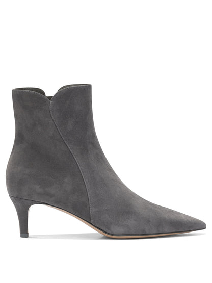Gianvito Rossi "Levy 55MM" Ankle Boots with Zipper - Blue