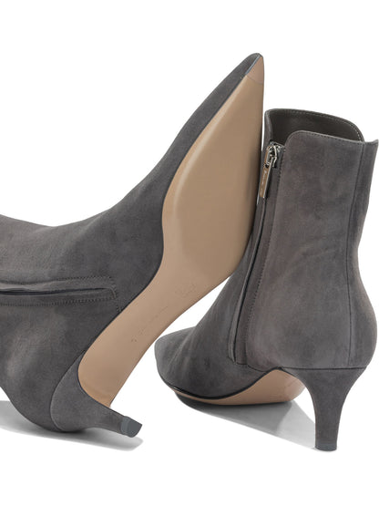 Gianvito Rossi "Levy 55MM" Ankle Boots with Zipper - Blue