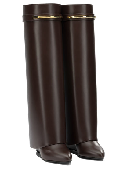 Givenchy "Shark Pinch" Knee Boots - Brown