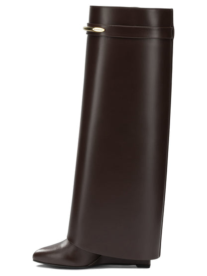 Givenchy "Shark Pinch" Knee Boots - Brown