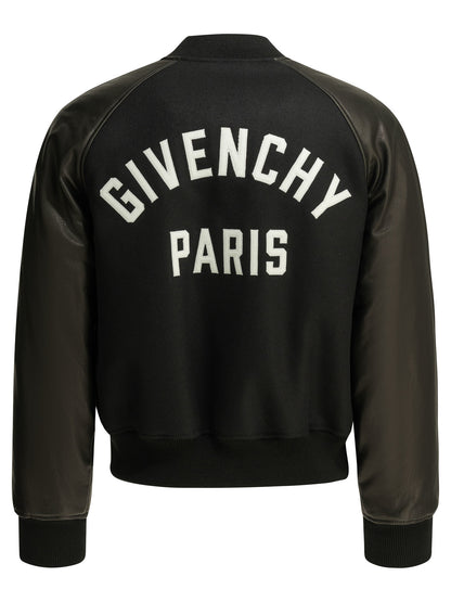 Givenchy Wool bomber jacket with reverse logo - Black