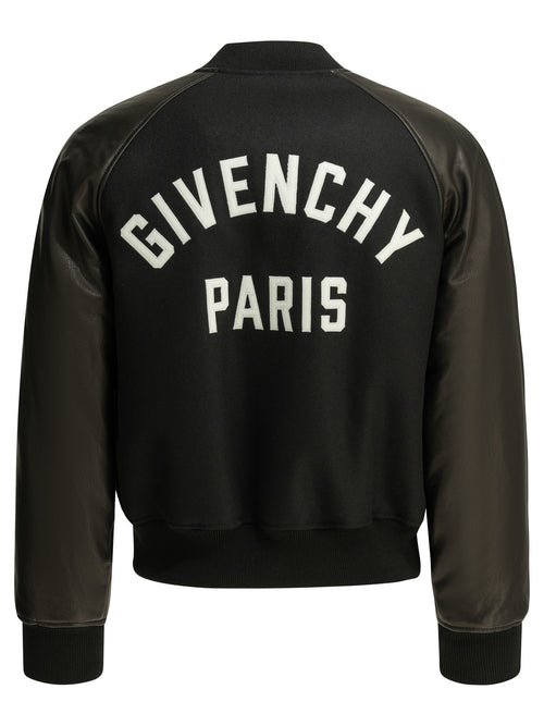 Givenchy Wool bomber jacket with reverse logo - Black