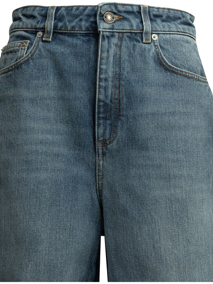 Givenchy "Cocoon" Wide-Leg Jeans - Light Blue