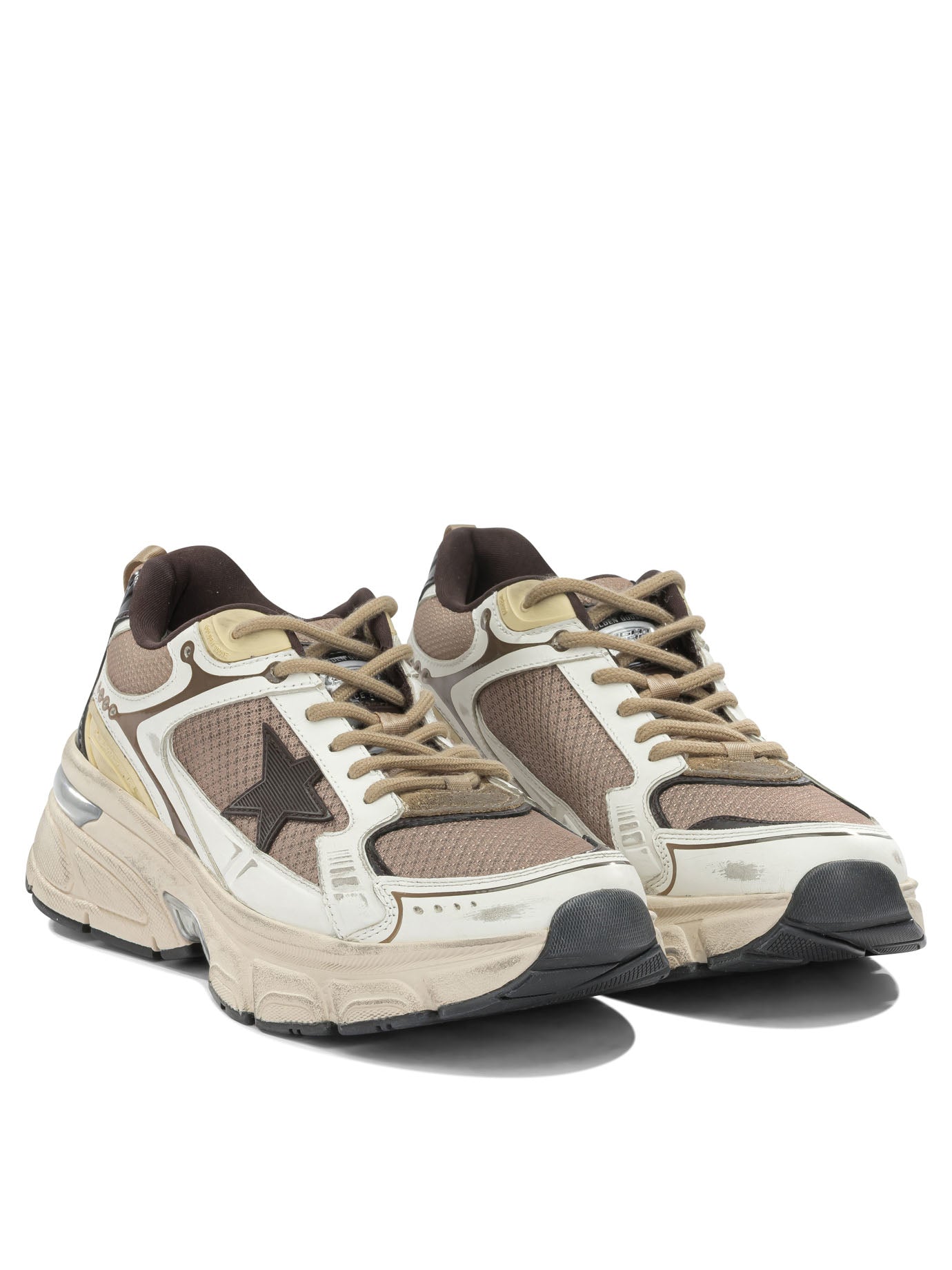 Golden Goose "Lightstar" Low-Top Sneakers - Beige