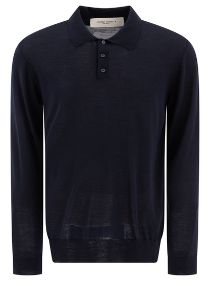 Golden Goose Wool Polo Sweater - Blue