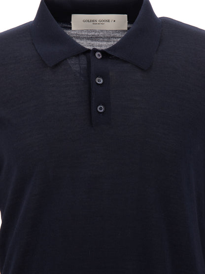 Golden Goose Wool Polo Sweater - Blue
