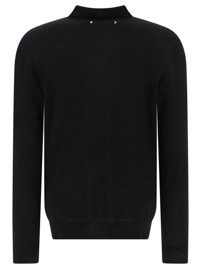 Golden Goose Wool Polo Sweater - Black
