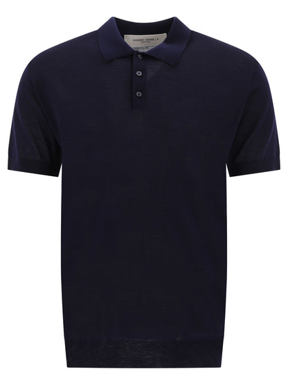 Golden Goose Merino wool button-down polo shirt - Blue