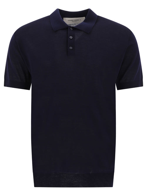 Golden Goose Merino wool button-down polo shirt - Blue