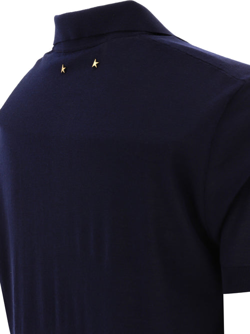 Golden Goose Merino wool button-down polo shirt - Blue