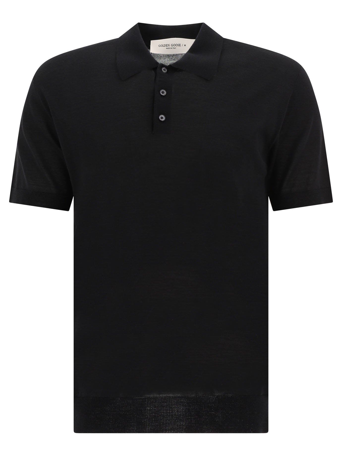 Golden Goose Merino wool button-down polo shirt - Black