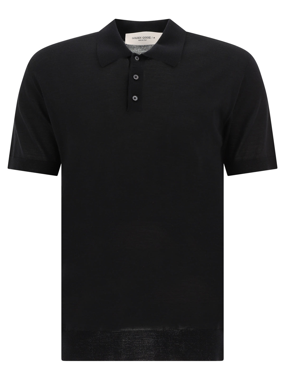 Golden Goose Merino wool button-down polo shirt - Black