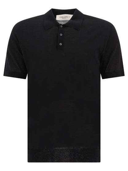 Golden Goose Merino wool button-down polo shirt - Black